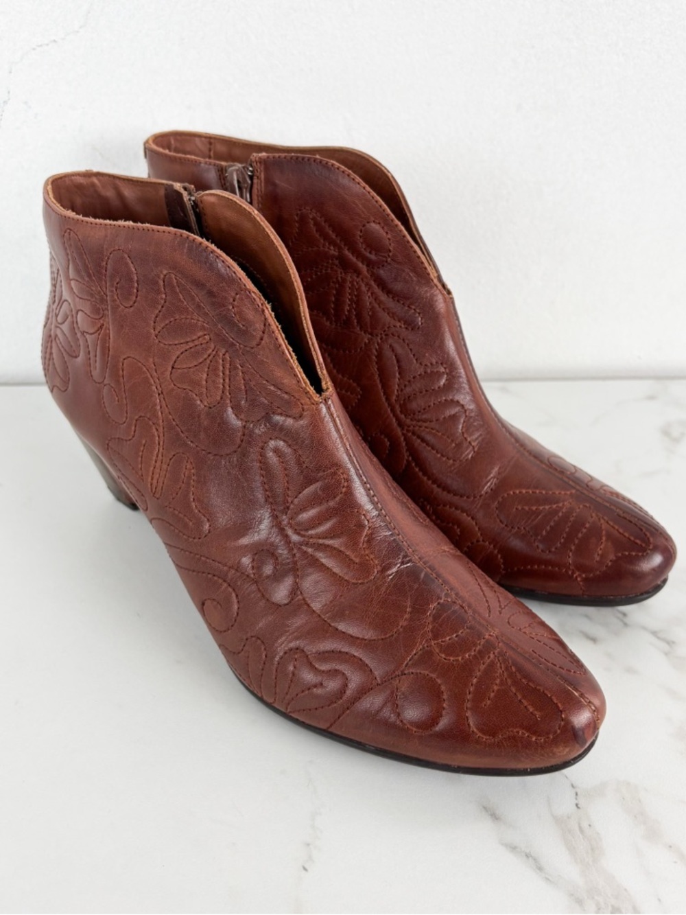 Pikolinos Cuero Embroidered Leather Booties Sz 38 (7.5) - Picture 2 of 11